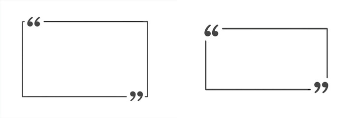 Poster - Empty quotation frames ready for text display, suitable for creative projects and presentations in a minimalist design