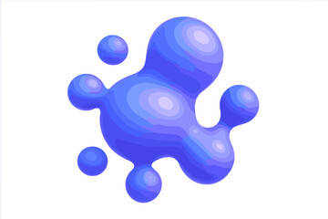 Aufkleber - Colorful abstract blue blob shape on white background showcasing fluid form and organic design elements in digital art