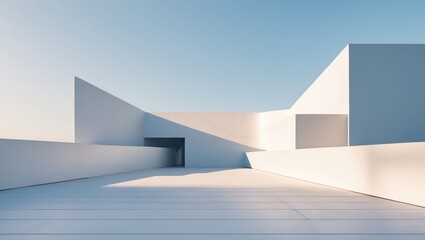 Poster - Close-up of roof fragments in a geometric structure. Abstract architectural background.