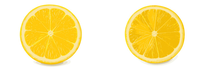 Poster - Lemon slices displayed against a white background highlighting their vibrant color and texture in a fresh, appetizing way