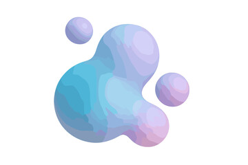 Poster - Abstract blue and purple shapes float in a minimalist design showcasing modern artistic expression