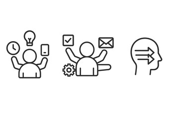 Poster - Conceptual representation of multitasking and productivity in a modern work environment
