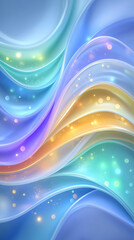 Poster - Fluid abstract design showcasing soft waves of color blending seamlessly with vibrant sparkles