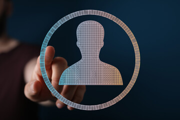 Poster - Secure online identity and user profile access.  Modern technology concept.