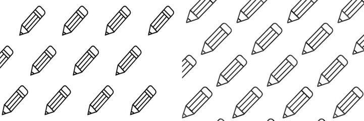 Poster - Pencils arranged in a diagonal pattern on a white background creates a unique and captivating design