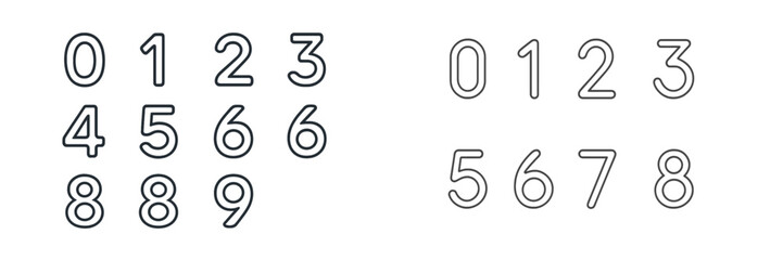 Leinwandbilder - Modern design of numbers in two different styles displayed on a white background
