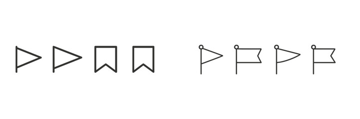 Leinwandbilder - Different flag designs representing concepts of direction, communication, and representation in a minimalist style