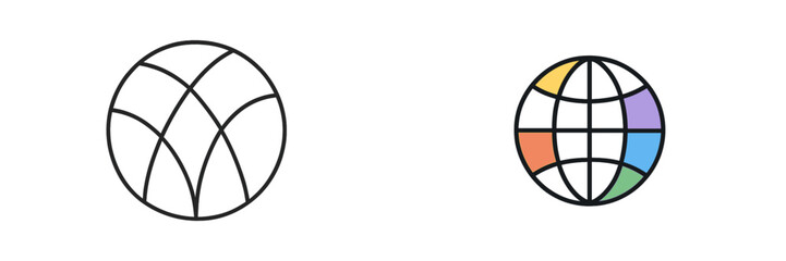Leinwandbilder - Graphic representations of two globes illustrating different patterns and styles suitable for various design purposes