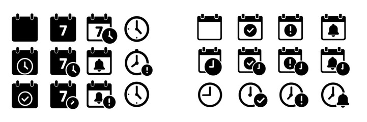 Leinwandbilder - Calendar icons depicting reminders, alerts, and scheduling tools for efficient time management and planning