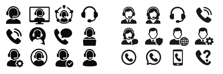 Leinwandbilder - Various icons representing customer service and communication methods in a modern digital environment