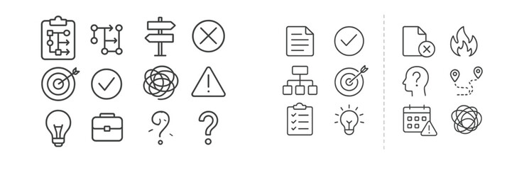 Poster - Collection of modern icons representing various concepts and activities for digital design projects