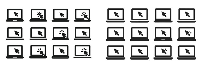 Aufkleber - Different types of laptop icons with cursor visuals suitable for digital applications or design elements