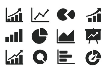 Leinwandbilder - Visual representation of diverse data analysis icons showcasing growth and trends in a clear format
