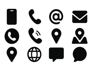 Leinwandbilder - Contact symbols representing phone, email, and location options for digital communication and navigation
