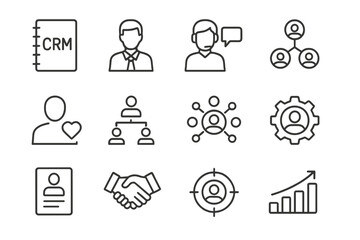 Poster - Business management concepts illustrated through vector graphics depicting collaboration and customer relations strategies