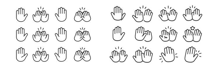 Aufkleber - Creative hand gesture illustrations showcasing various actions and expressions for visual communication in digital design