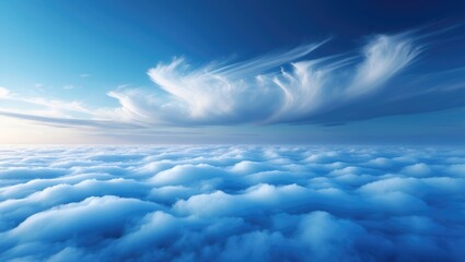 Wall Mural - a vast expanse of blue sea with clouds in the sky.