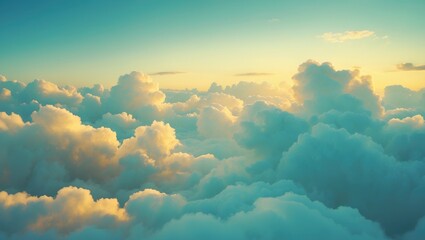 Wall Mural - background of a moderately cloudy sky and beneath a thin layer of smoke during the late afternoon