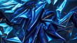 © TheWaterMeloonProjec - Abstract trendy dark blue colored crumpled foil texture background with a modern style.