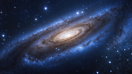 Wall Mural - a wide-angle view of the galaxy featuring distant stars. our solar system resides within the galaxy.