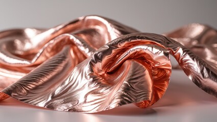 Aufkleber - Abstract rose gold METAL FOIL is utilized as the backdrop, created with generative AI tools.