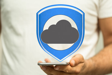 Poster - Safeguard your cloud data with robust mobile security.  Download our app today!