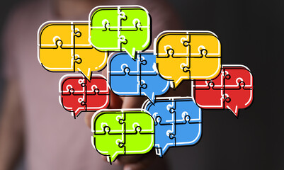 Aufkleber - Teamwork, brainstorming, solutions, communication, collaboration, ideas, strategy, puzzle, connection, teamwork, innovation, success, planning, problem-sol