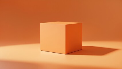 Poster - A square orange background featuring a centered white square that is empty and free of any writing or design.