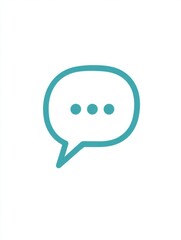 Fototapete - Clear Margin Surrounding a Speech Bubble Icon With Three Dots, Indicating Conversation or Waiting for a Response