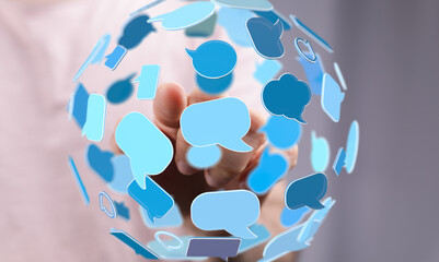 Aufkleber - Seamless communication.  Connect, share, and engage globally.  Visualizing ideas.