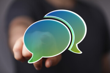 Aufkleber - Abstract image of two speech bubbles, symbolizing communication and connection.