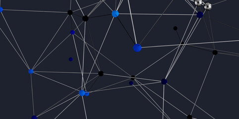 Aufkleber - Stock photo of an abstract network visualization. Ideal for technology, connection, and global concepts.