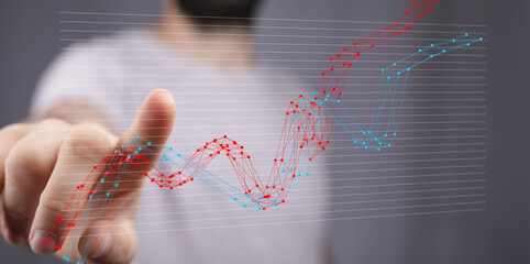Poster - Interactive graph visualizes data trends.  Ideal for presentations, reports, and data analysis.