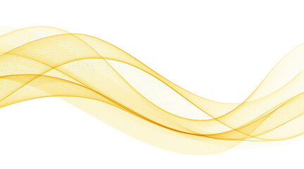 Fototapete - Abstract Elegant Yellow Orange flowing wave lines  Design element. Sunny Yellow Wavy Line.