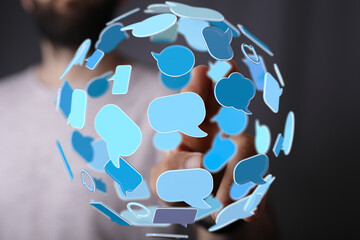 Aufkleber - Seamless communication.  Connect globally with instant messaging and social media.