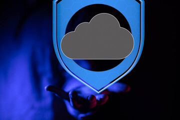 Aufkleber - High-level cloud security.  Protect sensitive data with robust cloud solutions.