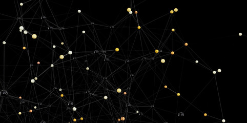 Aufkleber - Stock photo of abstract network.  Connecting dots and lines. Technology background.