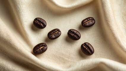 Aufkleber - A background for a menu board featuring coffee beans on canvas.
