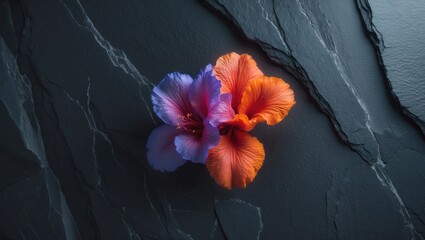 Poster - A dark grey or black backdrop or texture that resembles slate.