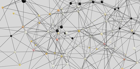 Aufkleber - Abstract image depicting a complex network of interconnected nodes. Ideal for technology, data, and connectivity concepts.