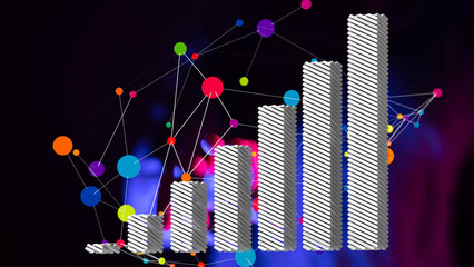 Poster - Stock photo of a bar graph showing upward growth, perfect for business presentations.