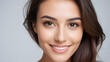© Timothy - Portrait of young attractive smiling brown-eyed woman with naturally glowing skin