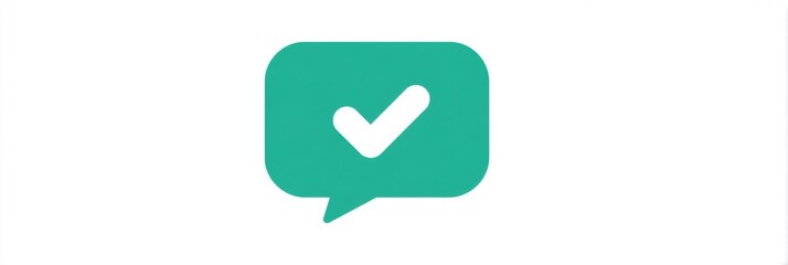 Leinwandbilder - communication icon features a checkmark symbol indicating acknowledgment or completion in a clear fo
