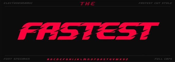Aufkleber - Race drift alphabet, speed dynamic automotive font, slanted italic bold typeset for car logo, extreme speed headline, dynamic sport typography, motion drive typographic design. Vector typeset.