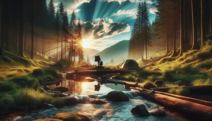 Wall Mural - Natural outdoor activities resonate more than manufactured adven