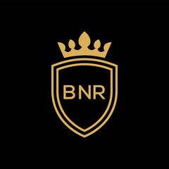 Poster - Initial BNR Letter Linked Logo for business and company identity. Modern BNR Letter Logo Vector Template with modern trendy golden logo.
