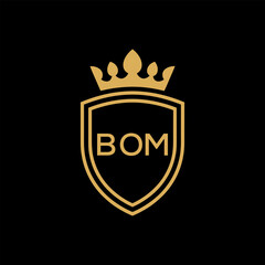 Poster - Initial BOM Letter Linked Logo for business and company identity. Modern BOM Letter Logo Vector Template with modern trendy golden logo.
