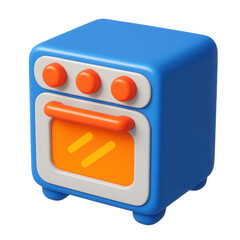 Poster - Cartoon oven icon with transparent background, perfect for websites, apps, and presentations