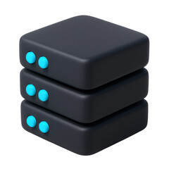Poster - Cartoon plastic style 3d server stack icon with transparent background, ideal for web and app design projects