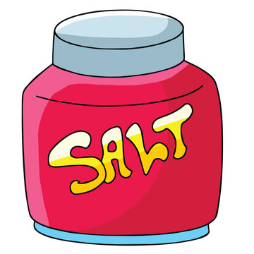 Cute carton hand drawn vector slat plastic bottle container clipart.